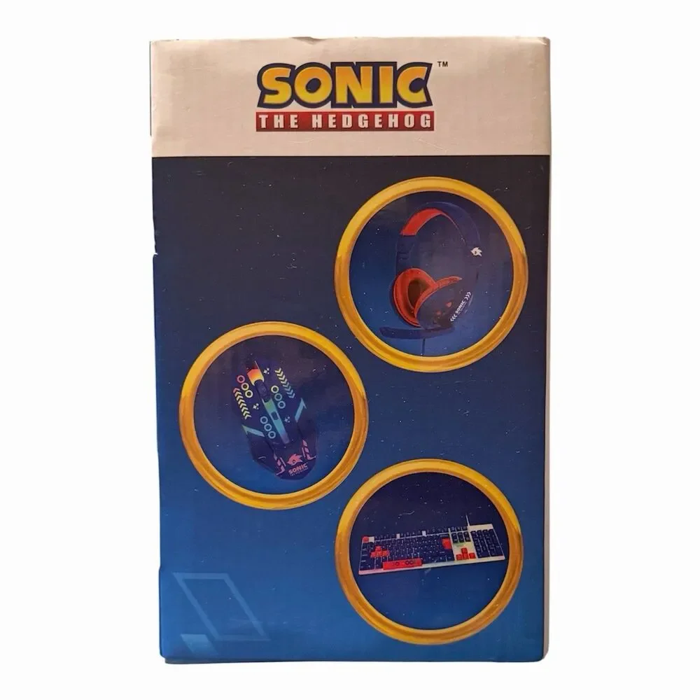 Sonic The Hedgehog Gaming Keyboard Mouse Headset Combo Set RGB Sakar New